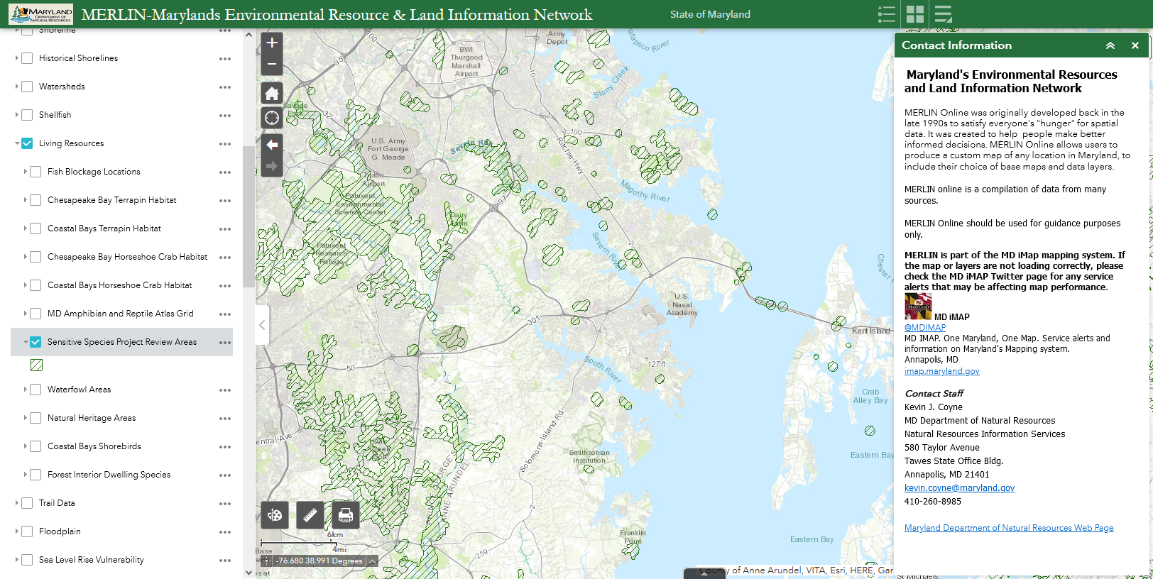 Maryland's Environmental Resources and Land Information Network (MERLIN Online)